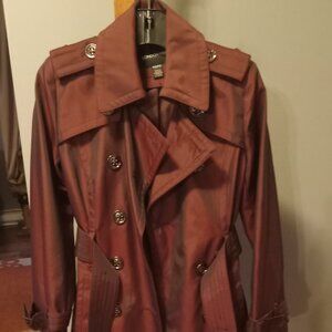 Ladies burgundy London Fog trench coat size xs
